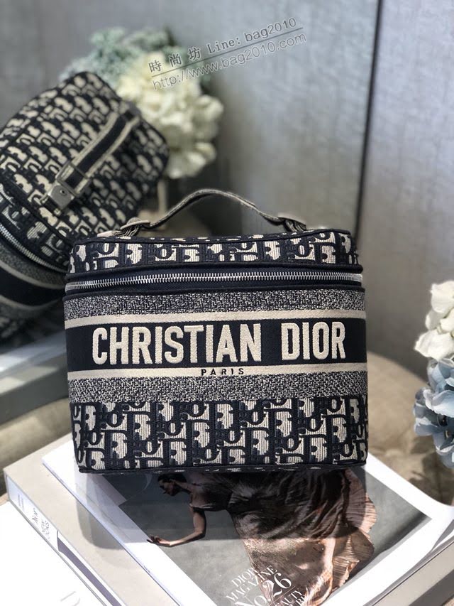 Dior女包 迪奧Oblique老花刺繡洗漱包化妝包 Christian Dior手提包  dfk1654